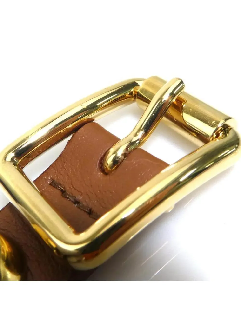 Auth Prada Bracelet Brown/Gold #303060P23B